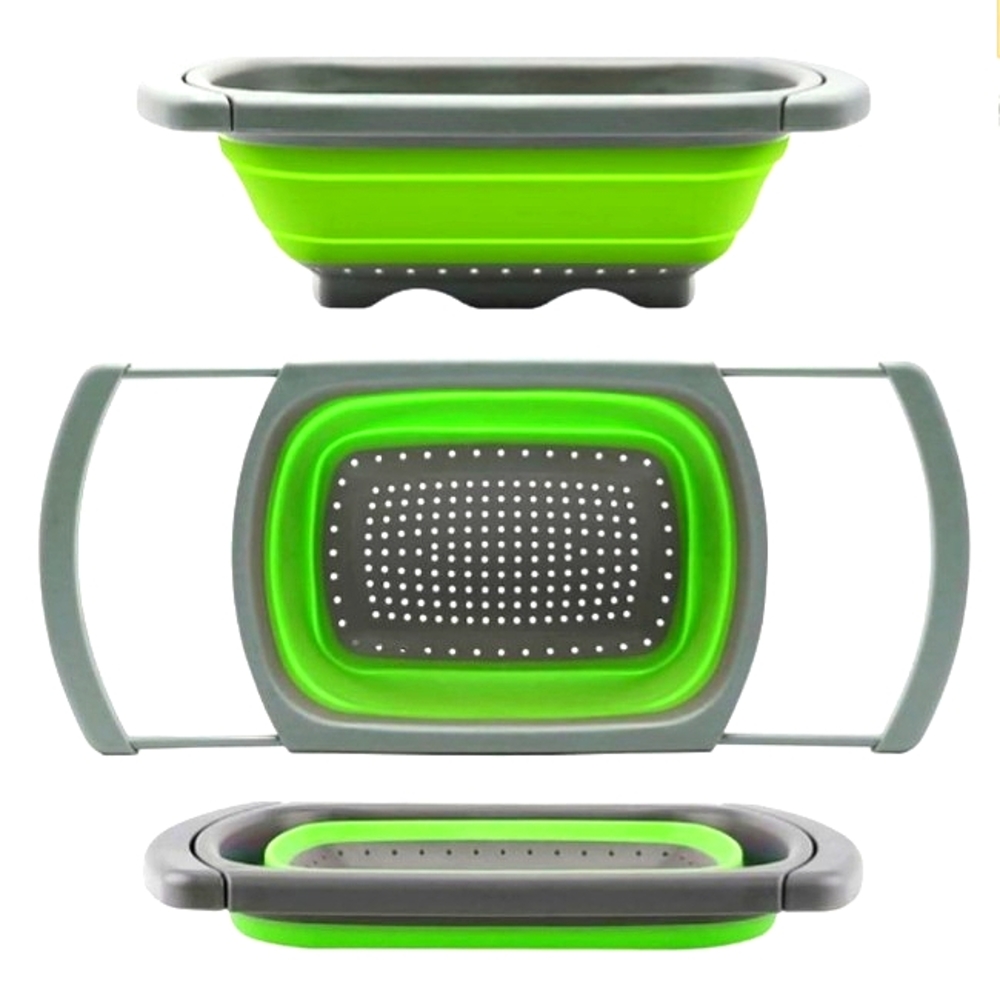 FABULOUS HOME Large 6qt Expandable Collapsible Silicone Colander Food Strainer